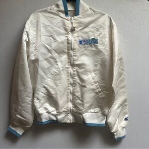 Vintage Starter Florida MLB Satin Bomber Jacket Sz L
